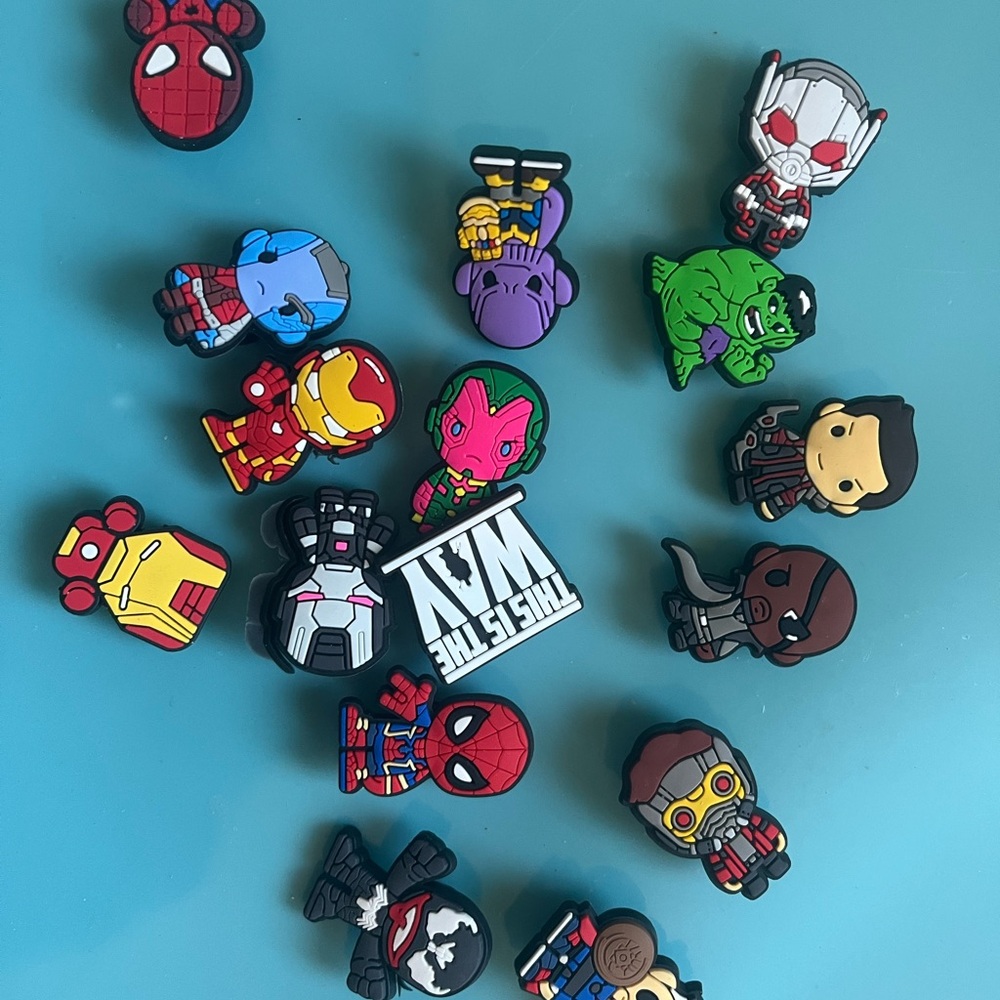 Marvel Red and Blue Action Figure Croc Charms